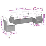 vidaXL Salon de jardin avec coussins 6 Pièces beige résine tressée