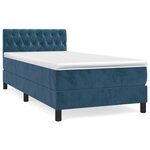 vidaXL Sommier à lattes de lit avec matelas Bleu foncé 100x200 cm