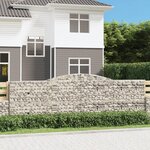 vidaXL Paniers à gabions arqués 7 Pièces 400x30x120/140 cm Fer galvanisé