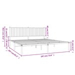 vidaXL Cadre de lit métal avec tête de lit blanc 180x200 cm