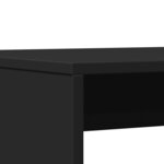 vidaXL Ensemble table à manger et bancs 3 Pièces noir bois d'ingénierie