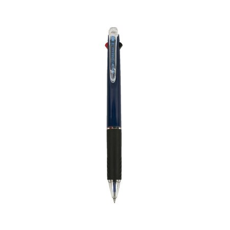 stylo roller rétractable Jetstream 3 couleurs d'écriture, pointe moyenne de 1 mm, corps bleu, couleurs d'écriture : noir, bleu et rouge