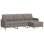 vidaXL Canapé à 3 places avec repose-pieds Taupe 210 cm Tissu