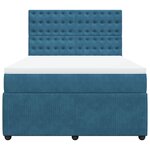 vidaXL Sommier à lattes de lit et matelas Bleu foncé 160x200cm Velours