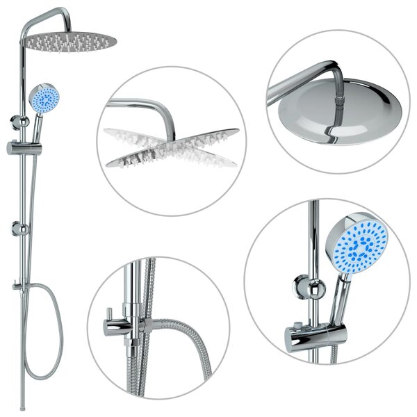 vidaXL Ensemble de douche à deux têtes avec douchette Acier inoxydable