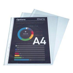 Sachet De 10 Pochettes Perforées Polypropylène Lisse 6/100e - A4 - Cristal - X 10 - Exacompta