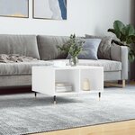 vidaXL Table basse Blanc 60x50x36 5 cm Bois d'ingénierie