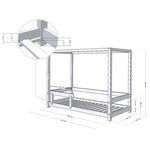 Lit cabane enfant BUNKY 120 x 190 gris