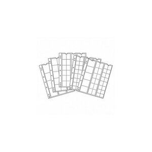 Assortiment 5 feuilles Numis pour ranger 143 monnaies.