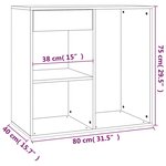 vidaXL Armoire cosmétique Sonoma gris 80x40x75 cm Bois d'ingénierie