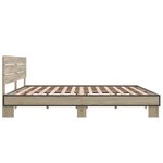 vidaXL Cadre de lit chêne sonoma 200x200 cm bois d'ingénierie et métal