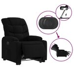 vidaXL Fauteuil inclinable électrique noir tissu