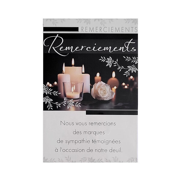 Carte De Voeux - Condoléances - 5 Cartes Remerciements Deuil Bougies