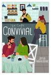 Carte Joyeux Anniversaire avec Enveloppe - Mini Poster Format 17x11 5cm Style Rétro Vintage - Le café convivial gourmand Dégustation Bar Comptoir Couple - Fabriquée en France