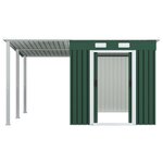 vidaXL Abri de jardin avec toit étendu Vert 336x270x181 cm Acier