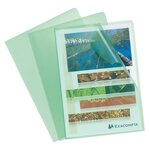 Sachet 10 Pochettes Coin Polypropylène Grainé 12/100e - A4 - Vert - X 10 - Exacompta