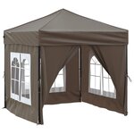 vidaXL Tente de réception pliable avec parois Taupe 2x2 m