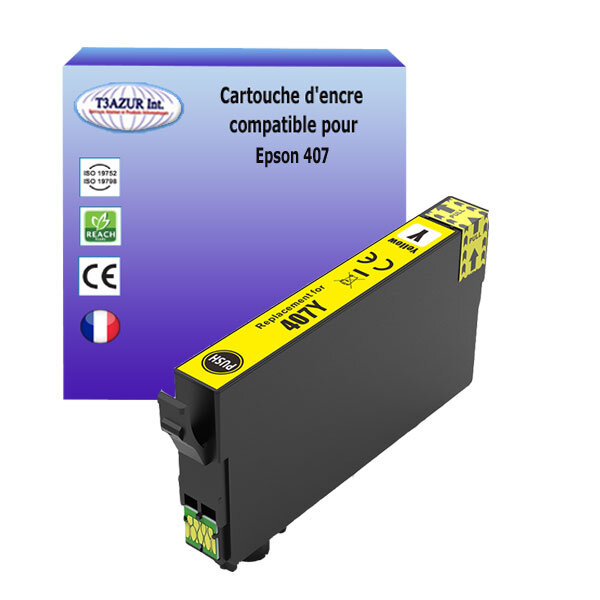 Cartouche d'encre générique epson workforce pro wf-4745  wf-4745dtwf  407xl - jaune