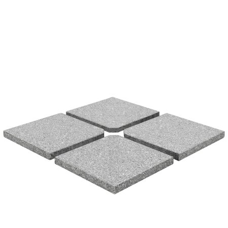 vidaXL Plaques de poids de parasol 4 Pièces Granit Gris Carré 100 kg