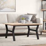 vidaXL Table basse cadre en Y 90x90x45 5cm bois de pin massif et fonte
