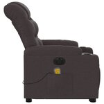 vidaXL Fauteuil inclinable de massage électrique Marron foncé Tissu