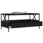 vidaXL Table basse noir 100x51x45 cm bois d'ingénierie