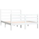 vidaXL Cadre de lit Blanc Bois de pin massif 120x190 cm Petit double