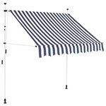 vidaXL Auvent rétractable manuel 200 cm Rayures bleues et blanches
