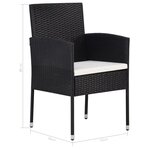 vidaXL Mobilier à dîner jardin 9 Pièces avec coussins Résine tressée Noir