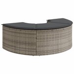 vidaXL Tabouret de jardin avec coussin gris résine tressée