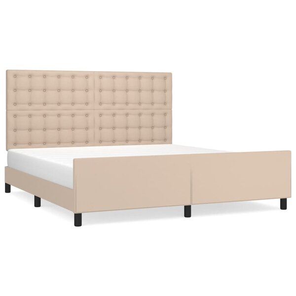 vidaXL Cadre de lit avec tête de lit Cappuccino 160x200 cm Similicuir