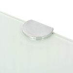 vidaXL Étagères d'angle 2 Pièces et supports chromés Verre Blanc 25x25 cm