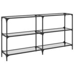 vidaXL Table console avec dessus en verre transparent 158 5x30x81 cm