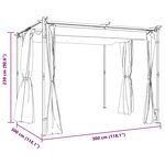 vidaXL Tonnelle avec rideaux 3x3 m Crème Acier