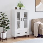 vidaXL Buffet haut blanc brillant 69 5x31x115 cm bois d'ingénierie