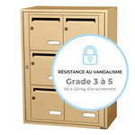 Bloc collectif leabox.com  2x3  grade 3  simple face  Intérieur  fixation murale  Beige RAL 1001 finition brillante