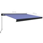 vidaXL Store à cassette manuel 350x250 cm Bleu et blanc