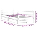 vidaXL Cadre de lit d'enfants tiroirs blanc 90x190 cm bois pin massif