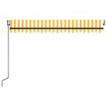 vidaXL Auvent automatique capteur de vent/LED 450x300cm Jaune et blanc