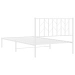 vidaXL Cadre de lit métal avec tête de lit blanc 107x203 cm