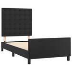 vidaXL Cadre de lit avec tête de lit Noir 90x190 cm Similicuir