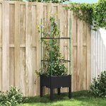 vidaXL Jardinière avec treillis noir 40x40x142 5 cm PP