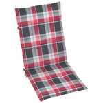 vidaXL Chaises de jardin lot de 2 et coussins à carreaux rouges Teck