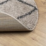 vidaXL Tapis shaggy à poils longs moderne beige et anthracite Ø 240 cm