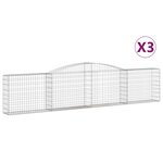 vidaXL Paniers à gabions arqués 3 Pièces 400x30x80/100 cm Fer galvanisé