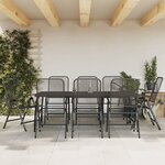 vidaXL Ensemble à manger de jardin 9 Pièces anthracite métal maille