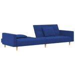 vidaXL Canapé-lit à 2 places avec deux oreillers bleu tissu