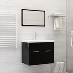 vidaXL Ensemble de meubles de salle de bain 2 Pièces Noir brillant
