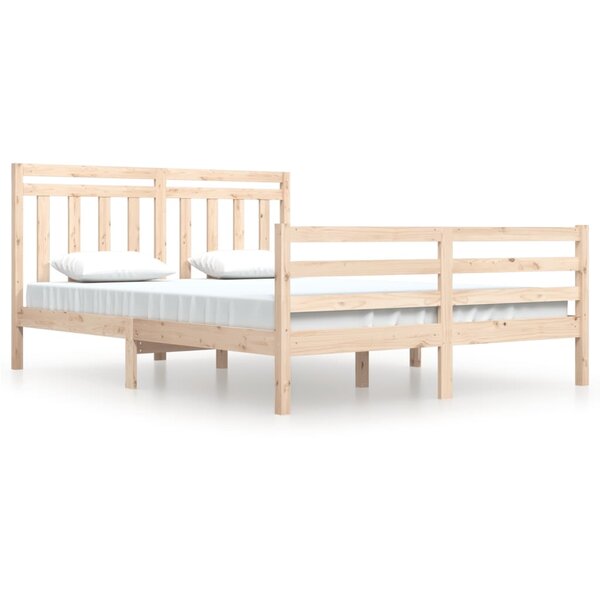 vidaXL Cadre de lit Bois massif 160x200 cm