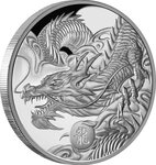 Pièce de monnaie en Argent 1 Dollar g 31.1 (1 oz) Millésime 2024 LUNAR DRAGON